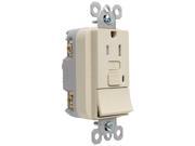 Pass Seymour 1595SWTTRICC4 15 Amp Ivory Decorator Combination Single Pole Switch Tamper Resistant GFCI Receptacle