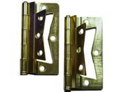 Tuff Stuff 86225 2 Pack 2 1 2 x 2 1 2 Brass Non Mortise Hinge With Screws