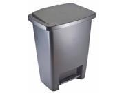 RUBBERMAID 2841 87 CYLIND 33 Qt Step On Cylinder Gray Plastic Kitchen Wastebasket Trash Garbage Can