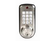 Ultra Security Plus 43338 Satin Nickel Keyless Electronic Deadbolt Locking System Push Button Lockset Single Cylinder