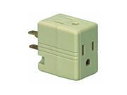 Pass Seymour 1482ICC10 Ivory 15A 125V Grounded Triple Cube Adapter NEMA 5 15R