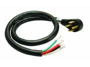 Master Electrician 09046ME 6 6 2 8 2 SRDT 4 Conductor Black Round Range Cord Right Angle Male Plug 50A Extension Cord