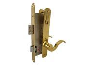 Ultra Hardware 44625 Brass Left Hand Single Cylinder Mortise Entry Lever Handle Plate Trim Set Narrow Style Storm Door Lockset with 1 3 4 Backset Lock Set