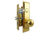 Marks Steel Body Grade 1 5NY10A 3 New Yorker Series Polished Brass Left Hand Entrance Mortise Lock Set Screwless Knobs Thru Bolted Lockset
