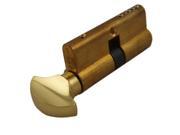 Marks USA 2621 3 A Euro Profile Single Cylinder Bright Brass US3 With Interior Turn Knob And AR1 Keyway