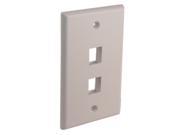 Quest NFP 1028 White 2 Port Keystone Double Gang Keystone Wall Plate For CAT5E RJ45 Inline Coupler 4.5 x 2.75 x 0.25