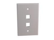 Quest NFP 5028 White 2 Port Keystone Double Gang Oversized Keystone Wall Plate For CAT5E RJ45 Inline Coupler 4.875 x 4.75 x 0.25