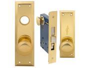 Em D Kay Marks 91A 3 X Like 5100XR Polished Brass Right Hand Wide Face Plate Heavy Duty Mortise Entry Lockset Surface Mounted Screw on Knobs Lock Set