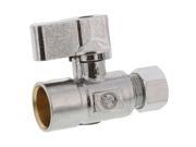 Aqua Plumb C3717 1 4 Turn Ball Straight Valve With 5 8 Sweat To Connector 3 8 Compression