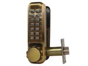 Ultra Hardware 44725 Antique Brass Mortise Spring Deadlatch Internal Turn Knob Push Button Combination Door Lock
