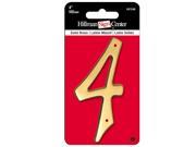The Hillman Group 847046 4 Traditional Solid Brass House Number 4