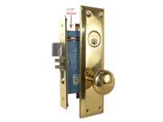 Marks Metro 71A 3 Polished Brass US3 Right Hand Mortise Entry Lockset Surface Mounted Screw On Knobs with Swivel Spindle 2 3 4 Backset 1 1 4 x 8 Wide Fa