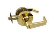 Maxtech LKLE13012 3 Bright Brass US3 Privacy Bed Bath Grade 2 Commercial Cylindrical ADA Angled Lever Lockset