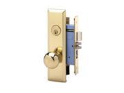 Marks New Yorker 7NY10A 3 Polished Brass Right Hand Mortise Entry Lock Set Screwless Knobs Thru Bolted Lockset