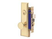 Marks New Yorker 9NY10A 3 Polished Brass Left Hand Mortise Entry Lock Set Screwless Knobs Thru Bolted Lockset