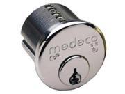 Medeco 10 5500 626 S1 Satin Chrome 2 Mortise Cylinder With 6 Pin Tumbler