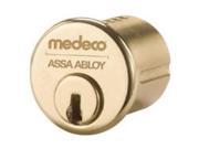 Medeco 10 0200 605 PA Bright Brass Replacement 1 1 8 Solid Brass Mortise Cylinder With Yale Standard Cam High Security Patriot Biaxial Keyway