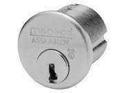 Medeco 10 0200 626 JL Satin Chrome Replacement 1 1 8 Solid Brass Mortise Cylinder With Yale Standard Cam High Security Liberty Biaxial Keyway