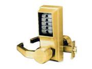 Simplex L1011LH 3 Brass US3 Mechanical Heavy Duty Cylindrical Lever Pushbutton Combination Left Hand Lock