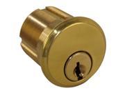 Tuff Stuff 125B Polished Brass US3 Solid Brass Replacement 1 1 4 Mortise Cylinder Lock With Segal SE1 Keyway