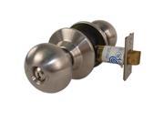 Marks 110DC Satin Stainless Steel Communicating Grade 2 Double Cylinder Heavy Duty Cylindrical Round Knob Lockset With Key On Both Sides And Segal SE1 Keyway