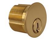 Maxtech R1SC2 03 Polished Brass US3 Solid Brass Replacement 1 Mortise Cylinder Lock With Schlage SC1 Keyway