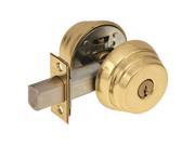 Arrow E62 03K4 Polished Brass US3 Grade 2 E Series Double Cylinder Deadlocking Deadbolt With 2 3 8 Backset