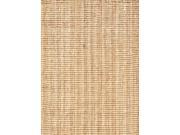 Jute Ivory Taupe Solid Pattern Natural Rug 5 x 8