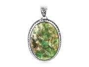 Sterling Silver .925 Pendant with Green Jasper