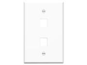 WP3302 WH ON Q LEGRAND SINGLE GANG WALLPLATE 2PORT WH