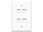 WP3304 WH ON Q LEGRAND SINGLE GANG WALLPLATE 4PORT WH