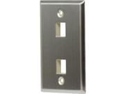 WP3402 SS ON Q LEGRAND 1 G 2 PORT WALLPLATE SS