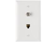 Legrand TPTELTVW 2 Line Telephone 1 GHz Coax F Wall plate