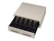 MMF CASH DRAWER 226 113151312 89 MMF HERITAGE STAINLESS FRONT W 2 MEDIA SLOTS 18.8W X 15.25D 5 BILL 5 COIN US TILL PRINTER DRIVEN KEYED RANDOM PUTTY INCL