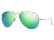Ray Ban RB3025 Aviator Flash Lenses Sunglasses Gold Frame Green Lenses