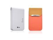 New LG Pocket Photo PD241 PD241T Printer [White] Follow up model of PD239 Popo Premium Synthetic Leather Pouch Case [Coral Pink]