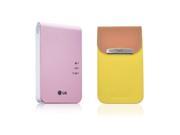 New LG Pocket Photo PD241 PD241T Printer [Pink] Follow up model of PD239 Popo Premium Synthetic Leather Pouch Case [Yellow]