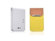 New LG Pocket Photo PD241 PD241T Printer [White] Follow up model of PD239 Popo Premium Synthetic Leather Pouch Case [Yellow]
