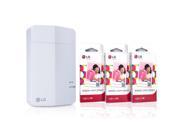[Printer Paper SET] New LG Pocket Photo Printer PD251 [White] LG Zink Sticker Photo Paper [90 Sheets] Zero Ink Printing Technology Compatible w iOS Androi