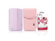 [Printer Sticky Paper Case SET] New LG Pocket Photo Printer 3 PD251 [Pink] LG Zink Sticker Photo Paper [30 Sheets] Atout Season 3 PD251 Cover Case [Pink] Ze