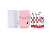 [Printer Sticky Paper Case SET] New LG Pocket Photo Printer 3 PD251 [White] LG Zink Sticker Photo Paper [90 Sheets] Atout Season 3 PD251 Cover Case [Pink] Z