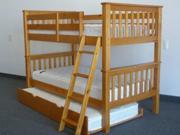 Bunk Bed Twin over Twin Mission Honey with Trundle