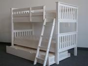 Bunk Bed Twin over Twin Mission White with Trundle