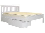Bedz King Full Bed White 2 Drawers
