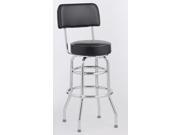 4 Bar Stools Black Open Back Seat Double Ring Knocked Down