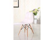 BTEXPERT Eiffel Eames Style Natural Wood Dowell Legs Dining Room Side Chair White DSW Set of 2