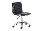 Swivel Mid Back Ribbed Task Leather soft upholstery Chair Black