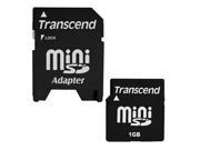 Transcend 1GB MiniSD Card MINI SD Memory cards with CARD Adapter card case