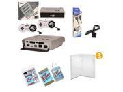 Super Retro Trio Gaming Bundle with 6 Foot Extension Cable 3 Protective Universal Game Cases Universal Cartridge Cleaning Kit Silver and Black Edition
