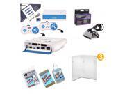 Super Retro Trio Gaming Bundle with 6 Foot Extension Cable 3 Protective Universal Game Cases Universal Cartridge Cleaning Kit White and Blue Edition
